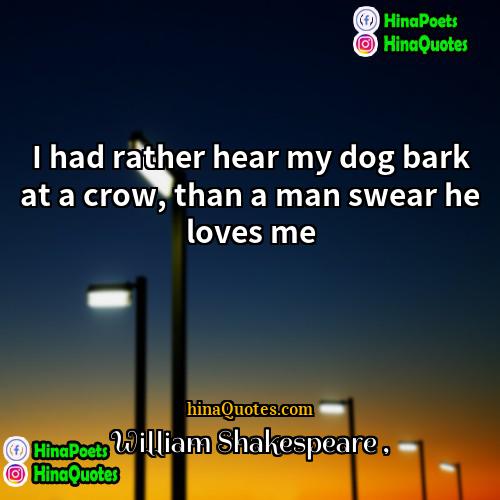 William Shakespeare Quotes | I had rather hear my dog bark